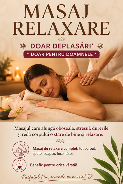 Masaj relaxare doar deplasari doar pentru doamne
